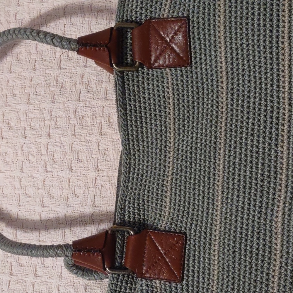 The Sak purse Olive Green , Tan with brown leather-like accents. - Picture 7 of 9